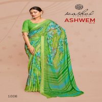 Kashvi Ashwem Vol-5 Wholesale Dull Moss With Satin Border Sarees