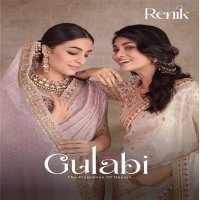 Renik Gulabi Wholesale Organza Self Jacquard Festive Sarees