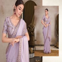 Renik Gulabi Wholesale Organza Self Jacquard Festive Sarees