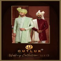 Outluk Wedding Collection Vol-13 Wholesale Pure Silk Mens Sherwani Catalog