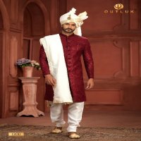 Outluk Wedding Collection Vol-13 Wholesale Pure Silk Mens Sherwani Catalog