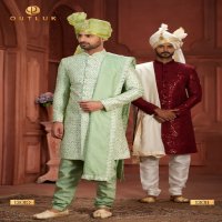 Outluk Wedding Collection Vol-13 Wholesale Pure Silk Mens Sherwani Catalog