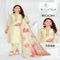 The Final Touch Rooh Wholesale Modal Silk With Embroidery Kurti With Pant And Dupatta Combo