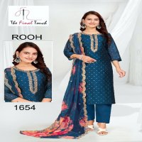 The Final Touch Rooh Wholesale Modal Silk With Embroidery Kurti With Pant And Dupatta Combo