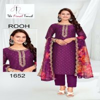 The Final Touch Rooh Wholesale Modal Silk With Embroidery Kurti With Pant And Dupatta Combo