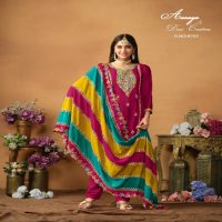 TWISHA DANI CREATION AANAYA VOL 187 FESTIVAL WEAR CHINON SILK SALWAR KAMEEZ DRESS MATERIAL