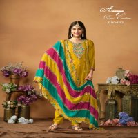 TWISHA DANI CREATION AANAYA VOL 187 FESTIVAL WEAR CHINON SILK SALWAR KAMEEZ DRESS MATERIAL