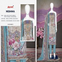 Bipson Medona 2609 Wholesale Pure Satin With Embroidery Dress Material