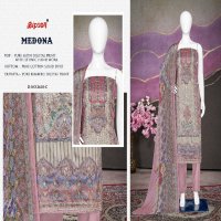 Bipson Medona 2610 Wholesale Pure Satin With Embroidery Dress Material