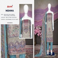 Bipson Medona 2610 Wholesale Pure Satin With Embroidery Dress Material