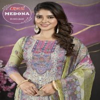 Bipson Medona 2610 Wholesale Pure Satin With Embroidery Dress Material