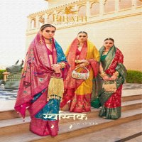 Trirath Swastik Wholesale Silk With Paithani Design Festive Sarees