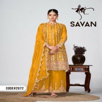 RADHA TRENDZ PRESENTS SAVAN WEDDING PREMIUM CHINON FULL STITCH SALWAR KAMEEZ