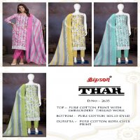 Bipson Thar 2635 Wholesale Pure Cotton With Thread Embroidery Dress Material