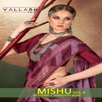 Vallabhi Mishu Vol-5 Wholesale With Fancy Swarovski Work Sarees