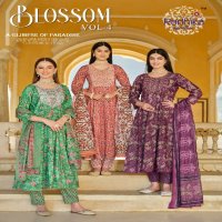 Radhika Blossom Vol-4 Wholesale Cotton Print Embroidery Work 3 Piece Suits