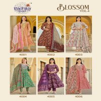 Radhika Blossom Vol-4 Wholesale Cotton Print Embroidery Work 3 Piece Suits