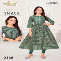 HARIYAALI SMACK VOL 21 TRENDY DESIGN CAPSUAL FOIL PRINT LONG KURTI COMBO SET