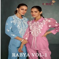 Vamika Rabya Vol-1 Wholesale Organza With White Work Cord-Ord Sets