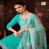 ALOK SUIT DHUNKI OCCASION WEAR ZAM COTTON LUCKHNAWI UNSTITCH SALWAR SUIT