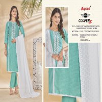 Bipson Mini Copper 2592 Wholesale Pure Cotton With Work Dress Material