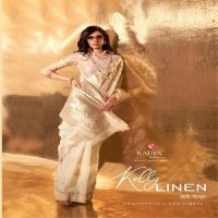 Rajtex Kelly Linen Wholesale Handwoven Linen Function Wear Sarees