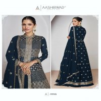 Aashirwad Aakruti Wholesale Real Georgette Free Size Stitched Suits