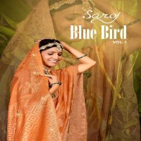 Saroj Blue Bird Vol-1 Wholesale Cotton Silk Swarovski Work Sarees