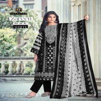 Keval Zareen Black And White Wholesale Cotton Printed Dress Material