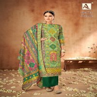 Alok Jhilmil Wholesale Soft Maslin With Aari Mirror Work Dress Material