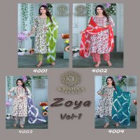 Krishna Trendz Zoya Vol-1 Wholesale Readymade 3 Piece Suits