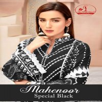 Miss World Mahenoor Special Black Cotton Printed Dress Material