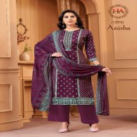 Harshit Anisha Wholesale Pure Cotton Cambric With Foil Work Dress Material