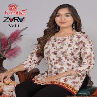 Kundan Zara Vol-1 Wholesale Cotton Printed Short Tops