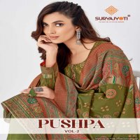 Suryajyoti Pushpa Vol-2 Wholesale Heavy Modal With Neck Embroidery Dress Material