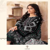 Alok Qudrat Black And White Wholesale Pure Cambric Cotton With Work Dress Material
