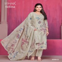 Glossy Simar Selina Wholesale Pure Linen Cotton With Handwork Suits