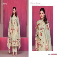 Glossy Simar Selina Wholesale Pure Linen Cotton With Handwork Suits