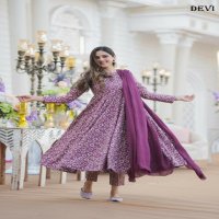 Aayaa Devi Vol-2 Wholesale Faux Georgette With Kali Cut Gowns With Dupatta
