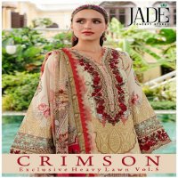 Jade Crimson Vol-5 Exclusive Heavy Lawn Printed Dress Material