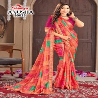 Saumya Anusha Wholesale Rim Zim Moss Foil Print Ethnic Sarees