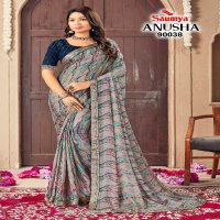 Saumya Anusha Wholesale Rim Zim Moss Foil Print Ethnic Sarees