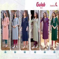 Keeloo Gulab Vol-1 Wholesale Heavy Dobby Rayon With Hand Work Kurtis