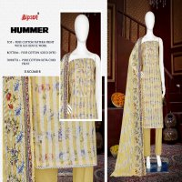 Bipson Hummer 2640 Wholesale Pure Cotton With Ethnic Handwork Dress Material