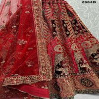 Anjani Art D.no 2684 Wholesale Velvet Fabric Designer Lehengas