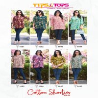 Tips And Tops Cotton Shorties Vol-5 Wholesale Premium Cotton Foil Print Short Tops