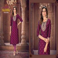 GLORA BY AANCHI KURTI FANCY READYMADE RANGEELA SILK STRAIGHT CUT LONG KURTI