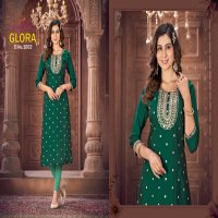 GLORA BY AANCHI KURTI FANCY READYMADE RANGEELA SILK STRAIGHT CUT LONG KURTI