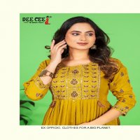 DEE CEE PRESENTS AJRAKH HIT DESIGN FULLY STITCH RAYON FLARED LONG GOWN COLLECTION