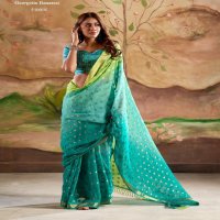 Rajpath Marigold Silk Wholesale Banarasi Butta Georgette Indian Sarees